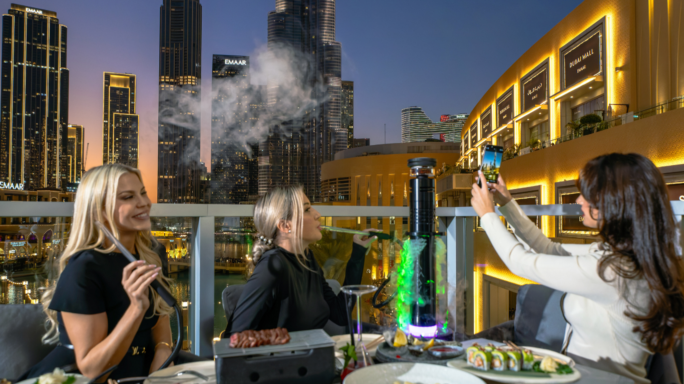 Outdoor dining at MYA Dubai Mall