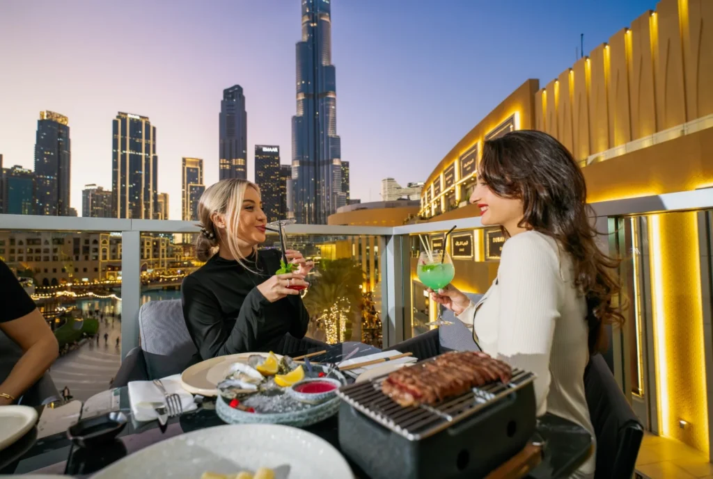 Business meeting with burj khalifa view